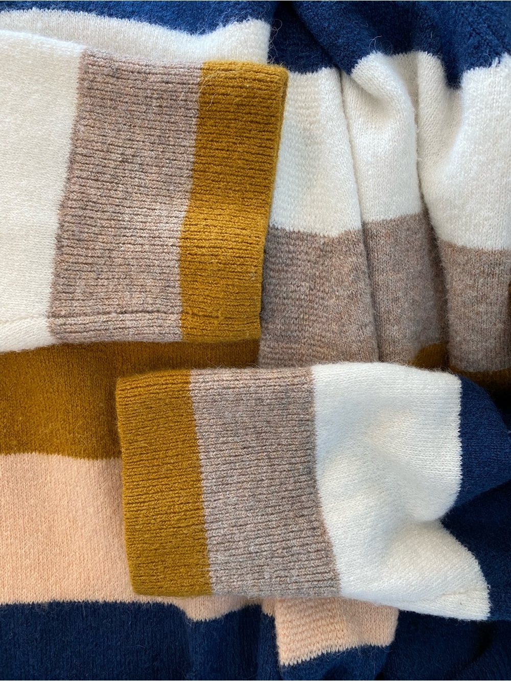 Madewell Kent Bengali IndigoStripe Wool Blend OpenCardigan, Size XL - Picture 15 of 17